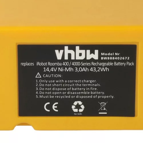 VHBW Akku APS 4905, NC-3493-919, 11700, 17373 - 3000 mAh, 14,4 V, NiMH
