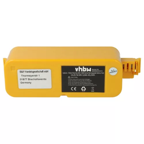 VHBW Akku APS 4905, NC-3493-919, 11700, 17373 - 3000 mAh, 14,4 V, NiMH