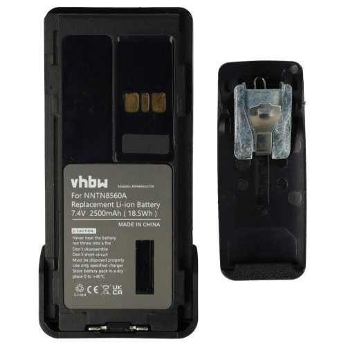 VHBW Radio Akku Motorola NNTN8560A - 2500 mAh 7,4 V Li-Ion + Gürtelclip