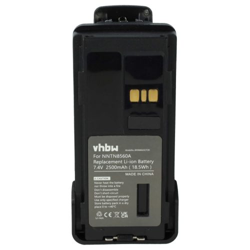 VHBW Radio Akku Motorola NNTN8560A - 2500 mAh 7,4 V Li-Ion + Gürtelclip