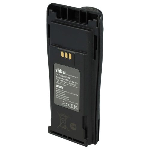 VHBW Radio Akku Motorola NNTN4497, NNTN4496AR, NNTN4496 - 1400 mAh 7,2 V NiMH + Gürtelclip