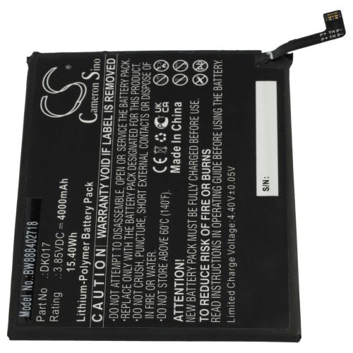 VHBW Mobile Phone Battery for Blackview DK017 - 4000 mAh 3.85 V Li-Polymer - Smartphone Battery