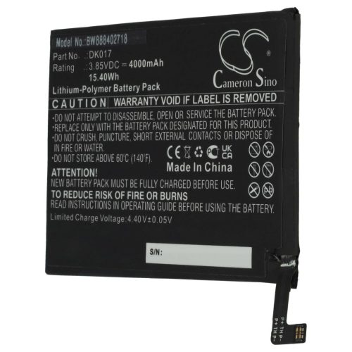 VHBW Mobile Phone Battery for Blackview DK017 - 4000 mAh 3.85 V Li-Polymer - Smartphone Battery