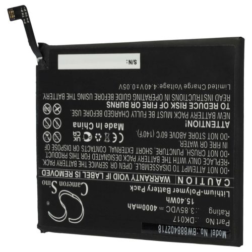 VHBW Mobile Phone Battery for Blackview DK017 - 4000 mAh 3.85 V Li-Polymer - Smartphone Battery