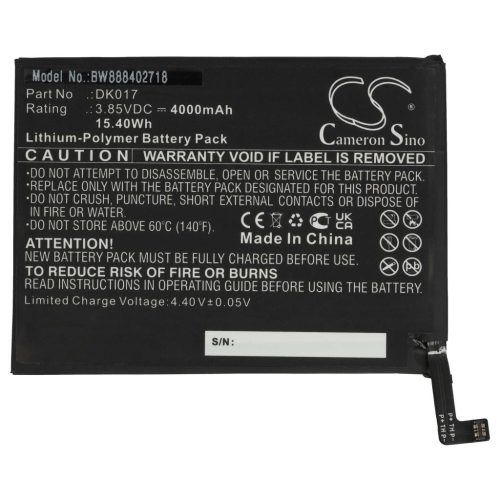VHBW Mobile Phone Battery for Blackview DK017 - 4000 mAh 3.85 V Li-Polymer - Smartphone Battery