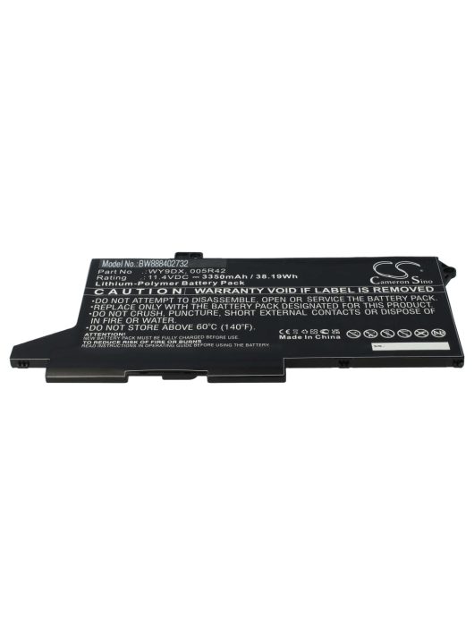 Notebook akkumulátor  Dell 005R42, WY9DX - 3350 mAh 11,4 V Li-polimerhez