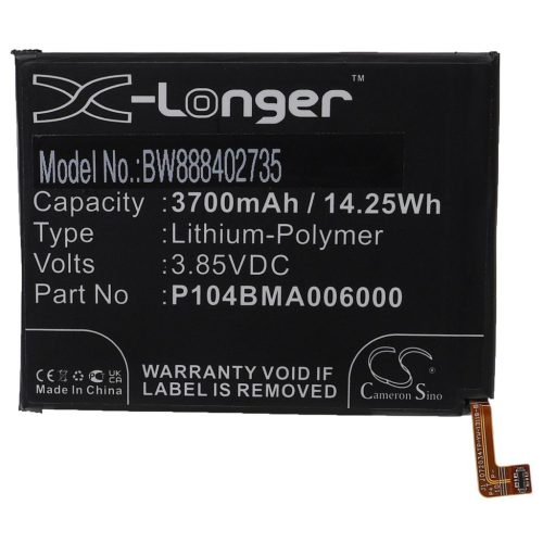 Mobiltelefon akkumulátor  Nokia P104BMA006000 telefonhoz - 3700 mAh 3,85 V Li-polimer