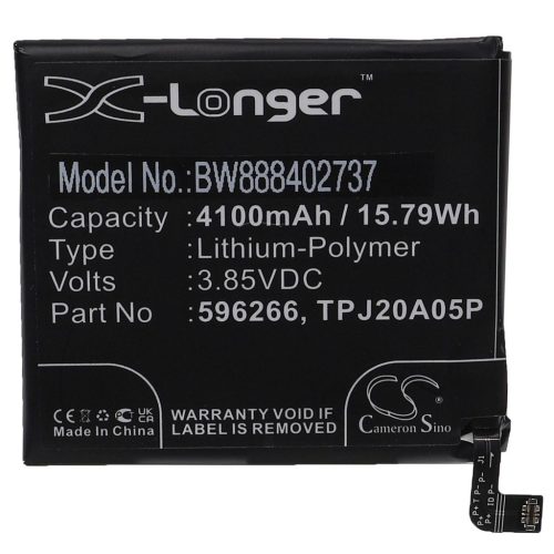 VHBW Mobile Phone Battery CAT 596266, TPJ20A05P - 4100 mAh 3.85 V Li-polymer - Smartphone Battery
