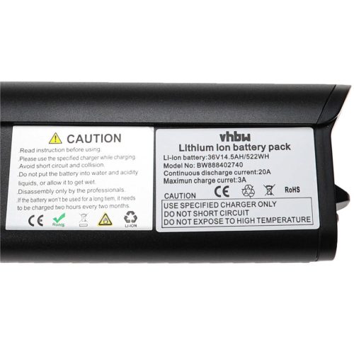 VHBW E-Bike Battery for Zündapp Z810 and other models, Li-Ion, 36V, 14.5Ah, with charger