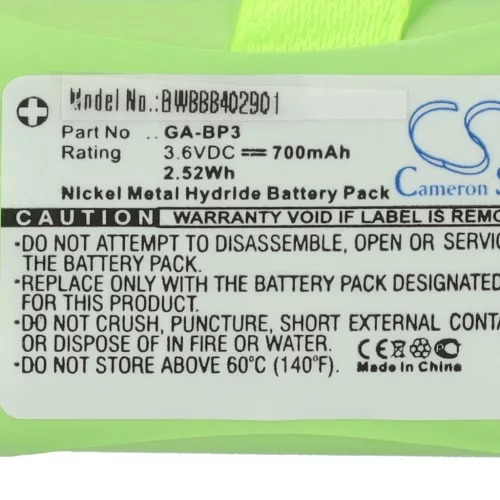 VHBW Radio Akku GA-BP3 - 700 mAh 3,6 V NiMH