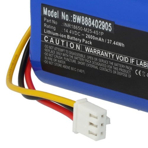 VHBW Battery for Proscenic INR18650-M25-4S1P - 2600 mAh, 14.4 V, Li-Ion
