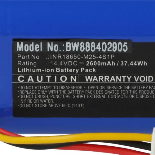 VHBW Battery for Proscenic INR18650-M25-4S1P - 2600 mAh, 14.4 V, Li-Ion