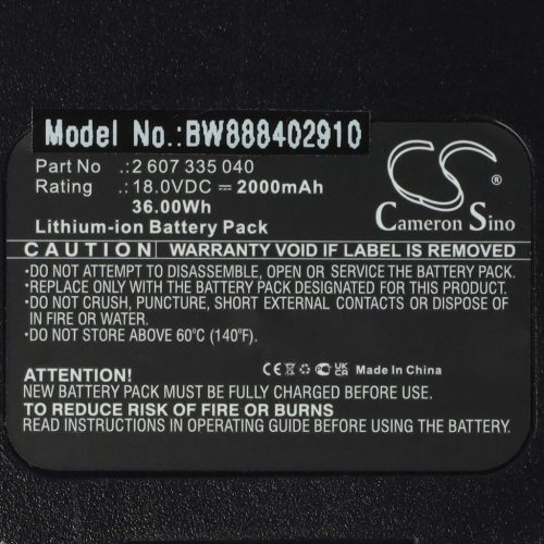 VHBW Electric hand tool battery Bosch 1 600 Z00 000, 1 600 A00 DD7 - 2000 mAh, 18 V, Li-Ion