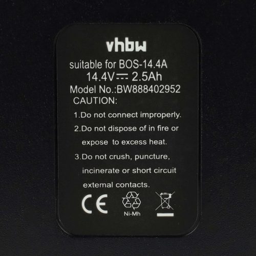 VHBW Electric Hand Tool Battery for Bosch 13614, 15614, GSR 14.4V - 14.4V, NiMH, 2500mAh