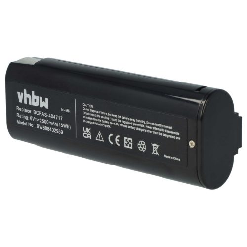VHBW Elektrowerkzeug Akku Paslode 900421, 900400, 900420, 404400, 404717 - 2500 mAh, 6 V, NiMH