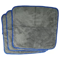   VHBW Microfiber Towel Set for Cars and Motorcycles - 40 x 40 cm, Reusable, Blue, Dark Gray