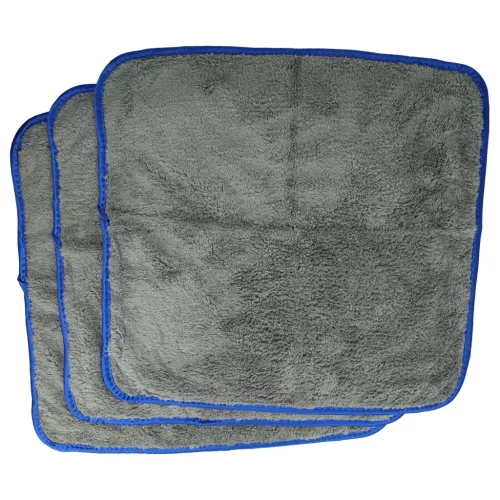 VHBW Microfiber Towel Set for Cars and Motorcycles - 40 x 40 cm, Reusable, Blue, Dark Gray
