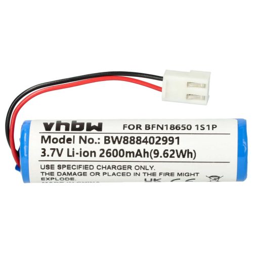 VHBW Battery for Leifheit BFN18650 1S1P - 2600 mAh, 3.7 V, Li-Ion