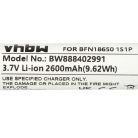VHBW Battery for Leifheit BFN18650 1S1P - 2600 mAh, 3.7 V, Li-Ion