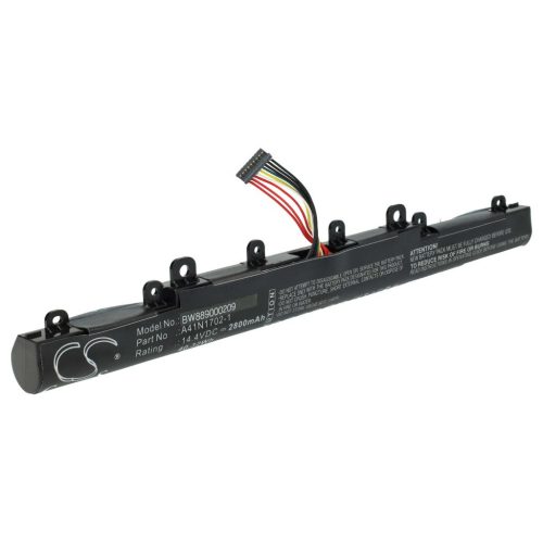 Notebook akkumulátor  Asus 0B110-00480100, A41lj5H, A41N1702-1 - 2800 mAh 14,4 V Li-Ion