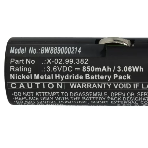 VHBW Heine X-02.99.382, X-02.99.380, BATT/110904-A1 Battery - 850 mAh 3.6 V NiMH
