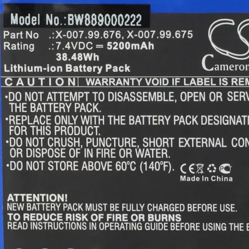VHBW Heine X-007.99.676, X-007.99.675 Battery - 5200 mAh 7.4 V Li-Ion