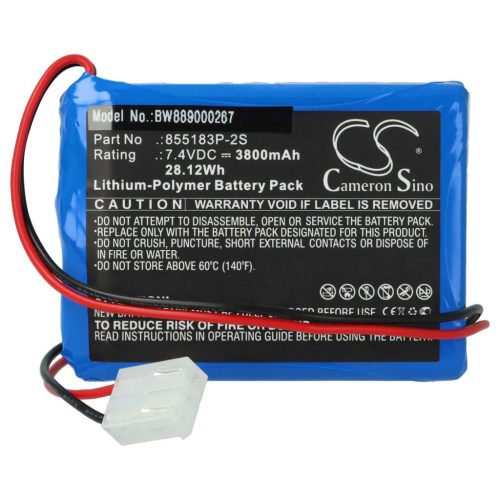 VHBW CONTEC 855183P-2S Battery - 3800 mAh 7.4 V Li-Polymer