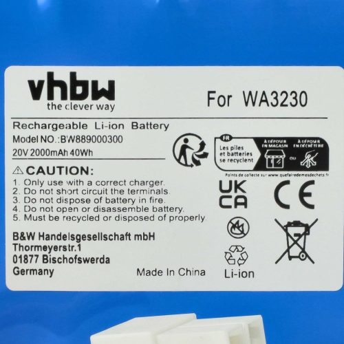VHBW Lawn Mower Battery Kress 59003453, KA0103, KA3022 - 2000 mAh 20 V Li-Ion - Gardening Tool