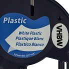 VHBW Dymo S0721660, 91221 Plastic Label Tape - 12 mm Black-White