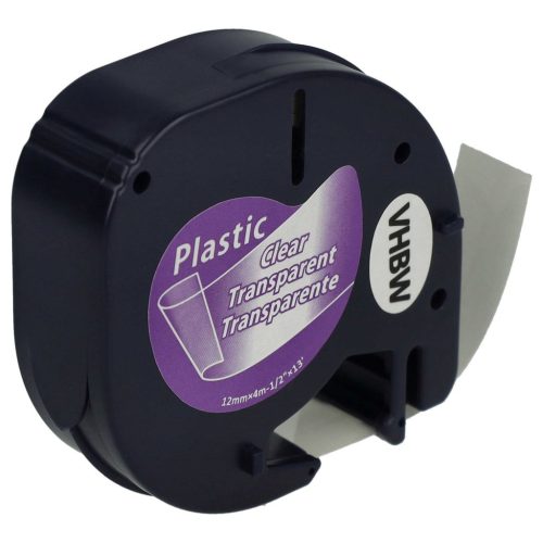 VHBW Dymo S0721530, 16951, 12 mm, Black-Clear, Plastic Label Tape