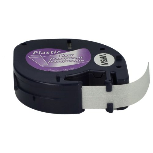 VHBW Dymo S0721530, 16951, 12 mm, Black-Clear, Plastic Label Tape