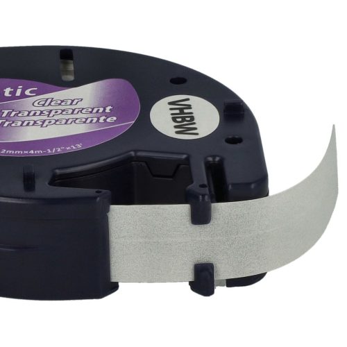 VHBW Dymo S0721530, 16951, 12 mm, Black-Clear, Plastic Label Tape