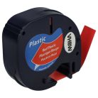VHBW Dymo 91223, S0721630 Label Tape, 12 mm, Black-Red, Plastic