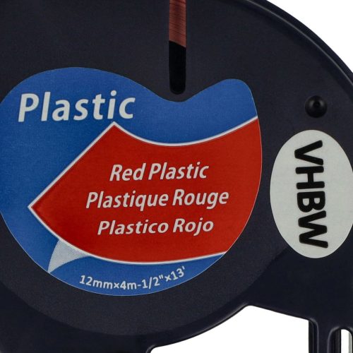 VHBW Dymo 91223, S0721630 Label Tape, 12 mm, Black-Red, Plastic