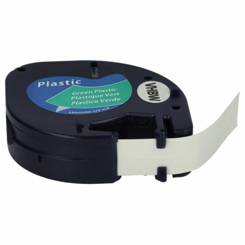 VHBW Dymo 91224, S0721640 Plastic Label Tape - 12mm, Black-Green