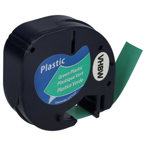VHBW Dymo 91224, S0721640 Plastic Label Tape - 12mm, Black-Green