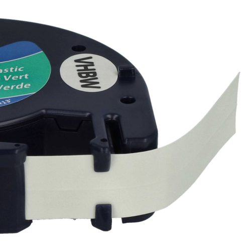 VHBW Dymo 91224, S0721640 Plastic Label Tape - 12mm, Black-Green