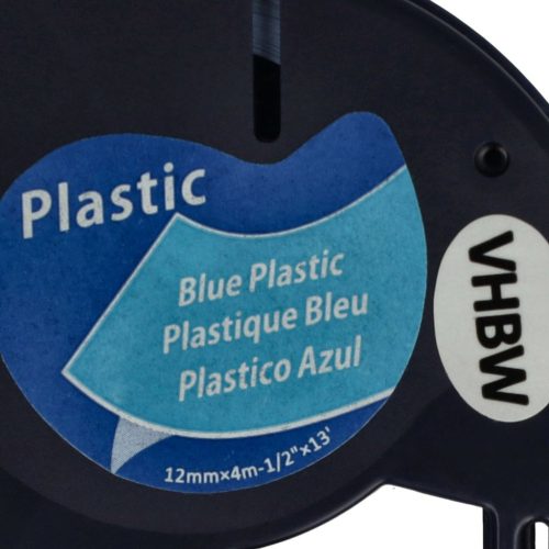 VHBW Dymo S0721650 Plastic Label Tape, 12 mm, Black-Blue