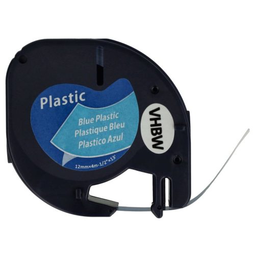 VHBW Dymo S0721650 Plastic Label Tape, 12 mm, Black-Blue