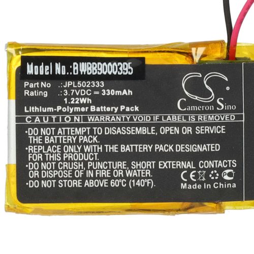 VHBW GPS Nachverfolgungsakku Izzo JPL502333 - 330 mAh 3,7 V Li-Polymer