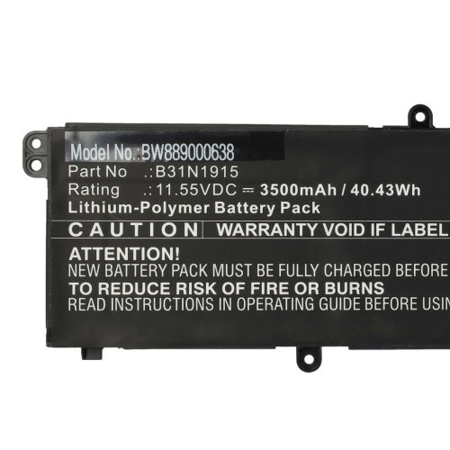 VHBW Notebook Battery for Asus B31N1915, C31N1915, 0B200-03760000 - 3500 mAh 11.55 V Li-Polymer