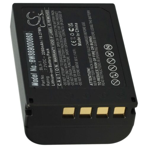 VHBW Akku für Olympus BLX-1 - 2260 mAh, 7,2 V, Li-Ion