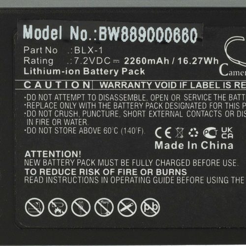 VHBW Akku für Olympus BLX-1 - 2260 mAh, 7,2 V, Li-Ion