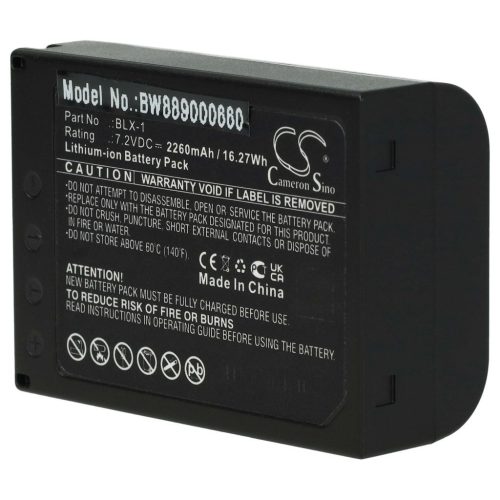 VHBW Akku für Olympus BLX-1 - 2260 mAh, 7,2 V, Li-Ion