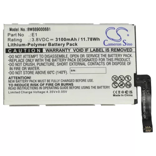 VHBW GlocalMe E1 Mobile Router Battery, GLMU18A02, 3100 mAh, 3.8 V, Li-polymer