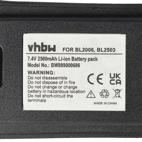 VHBW Radio Akku BL2006Li, BL2008, BL2006, BL2503 - 2500 mAh 7,4 V Li-Ion