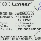 VHBW Mobile Phone Battery Samsung EB-BG715BBE, GH43-04993A - 3950 mAh 3.85 V Li-Ion
