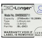 VHBW Mobiltelefon akkumulátor  Nokia BL-29CL, BL-29CI telefonokhoz - 2700 mAh 3,8 V Li-Ion