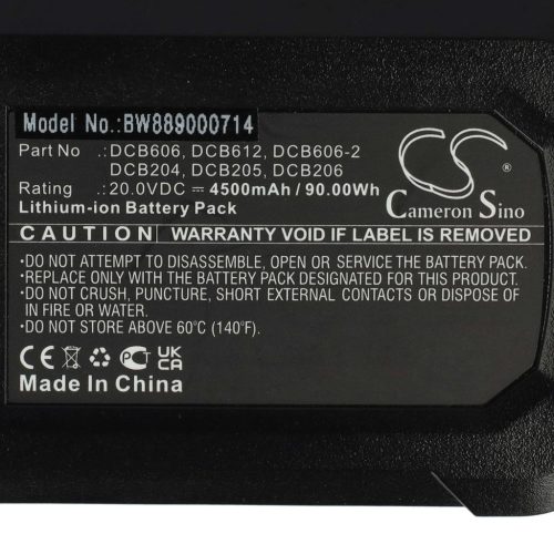 VHBW Electric Power Tool Battery for DeWalt DCB115, DCB102, DCB105, DCB107, DCB112 – 4500 mAh, 20 V, Li-Ion