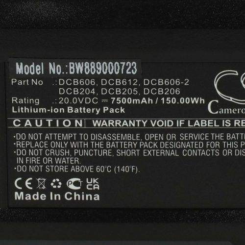 VHBW Electric Power Tool Battery for DeWalt DCB115, DCB102, DCB105, DCB107, DCB112 – 7500 mAh, 20 V, Li-Ion